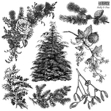 Load image into Gallery viewer, NEW 2025 Holiday release - Holly &amp; Pine 12x12 IOD Stamp™
