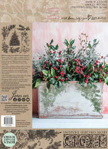 NEW 2025 Holiday release - Holly & Pine 12x12 IOD Stamp™