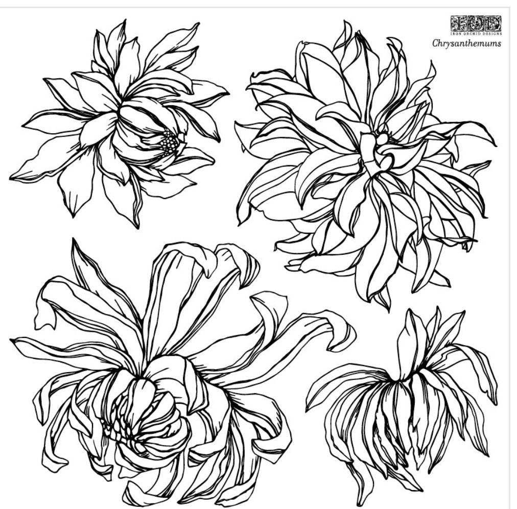 Chrysanthemum IOD™ Stamp - Iron Orchid Design